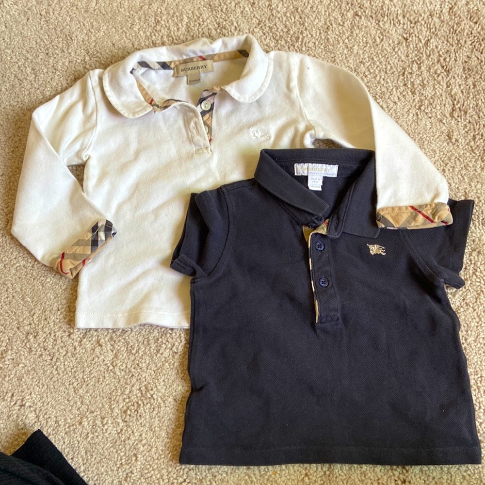 Burberry polos for baby girl 3 for 1